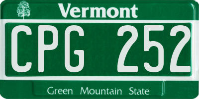 VT license plate CPG252