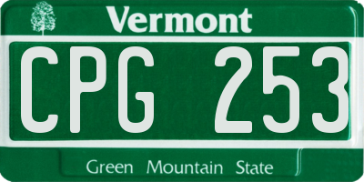 VT license plate CPG253