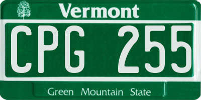 VT license plate CPG255