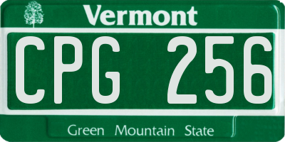 VT license plate CPG256