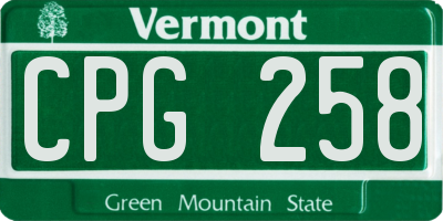 VT license plate CPG258
