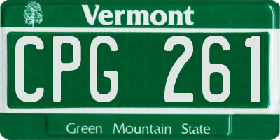VT license plate CPG261