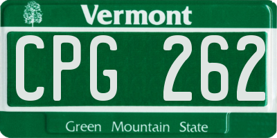 VT license plate CPG262
