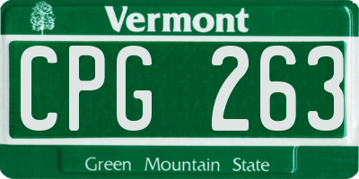 VT license plate CPG263