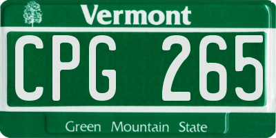 VT license plate CPG265