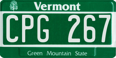 VT license plate CPG267
