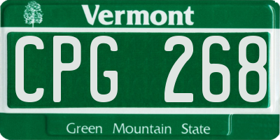 VT license plate CPG268