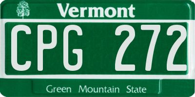 VT license plate CPG272