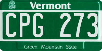 VT license plate CPG273