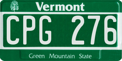 VT license plate CPG276