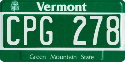 VT license plate CPG278