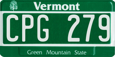 VT license plate CPG279