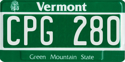VT license plate CPG280