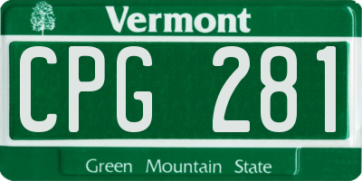 VT license plate CPG281