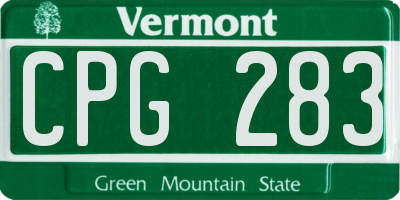VT license plate CPG283
