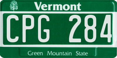 VT license plate CPG284