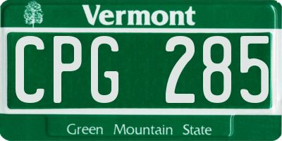 VT license plate CPG285