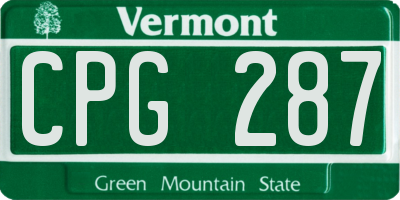 VT license plate CPG287