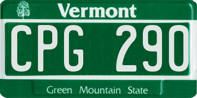VT license plate CPG290