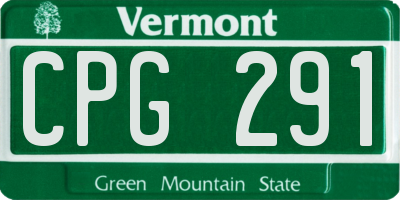 VT license plate CPG291