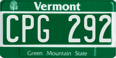 VT license plate CPG292
