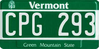 VT license plate CPG293