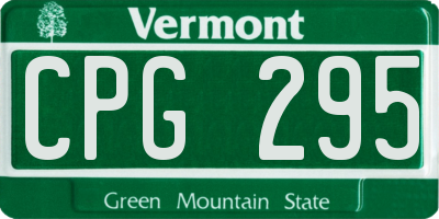 VT license plate CPG295
