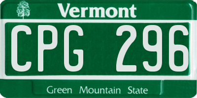 VT license plate CPG296