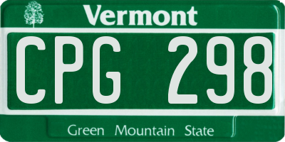 VT license plate CPG298