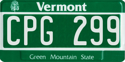 VT license plate CPG299