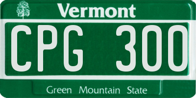 VT license plate CPG300