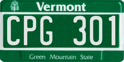 VT license plate CPG301