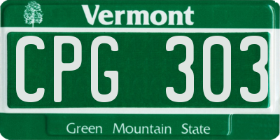 VT license plate CPG303