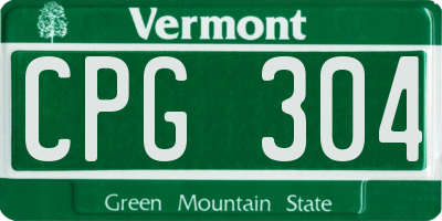 VT license plate CPG304