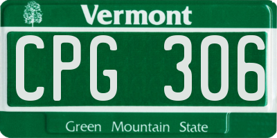 VT license plate CPG306
