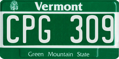 VT license plate CPG309