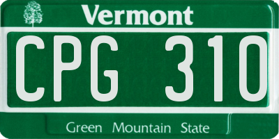 VT license plate CPG310