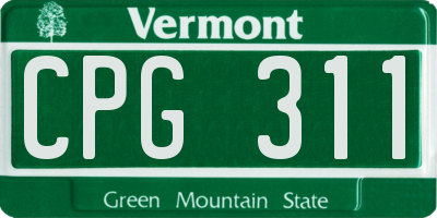 VT license plate CPG311