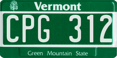 VT license plate CPG312