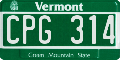 VT license plate CPG314