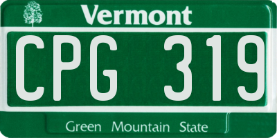 VT license plate CPG319