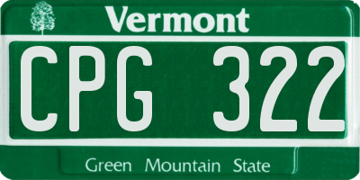 VT license plate CPG322