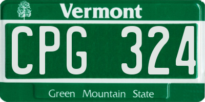 VT license plate CPG324