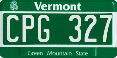 VT license plate CPG327