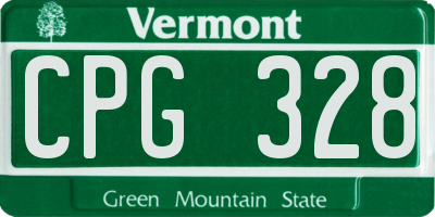 VT license plate CPG328