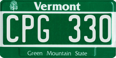 VT license plate CPG330