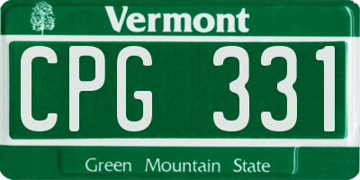 VT license plate CPG331