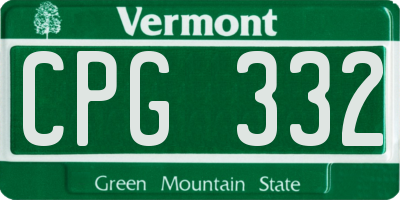 VT license plate CPG332