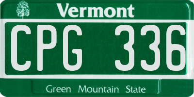 VT license plate CPG336