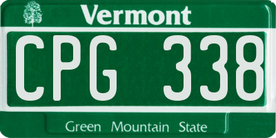 VT license plate CPG338